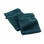 Lot de 2 gants de toilette 15 x 21 cm Elegante uni bleu