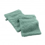 Lot de 2 gants de toilette 15 x 21 cm Elegante uni celadon