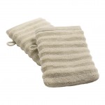 Lot de 2 gants de toilette 15 x 21 cm Maia taupe