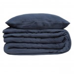 Housse de couette et taies double gaze de coton Doux Reve 220 x 240 Bleu