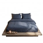 Parure de lit en double gaze de coton 260 x 240 cm Floria bleu