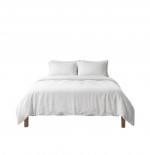 Parure de lit en double gaze de coton 260 x 240 cm Floria blanc