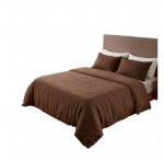 Parure de lit en double gaze de coton 260 x 240 cm Floria chocolat