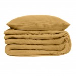 Housse de couette et taies double gaze de coton Doux Reve 220 x 240 Jaune