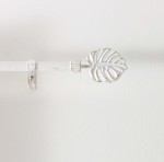 Kit de tringle Feuille tropicale 120 < 210 cm blanc or