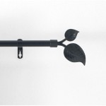 Kit de tringle à rideaux 120 < 210 cm Feuillu noir