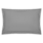 1 Taie d'oreiller percale de coton uni 50 x 70 cm Harmonie gris