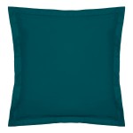 1 Taie d'oreiller percale de coton uni 63 x 63 cm Harmonie bleu egeen