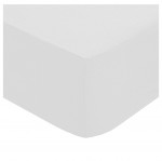 Drap housse percale de coton uni 180 x 200 cm Harmonie blanc