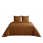 Parure de lit 240 x 220 cm Percale de coton Uni ocre