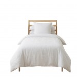 Parure de lit en gaze de coton 140 x 200 cm Uni blanc