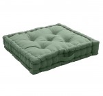 Coussin de sol uni 50 x 50 cm Panama vert argile