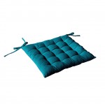 Galette de chaise piquee 38 x 38 cm Panama bleu canard