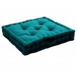 Coussin de sol uni 50 x 50 cm Panama vert emeraude