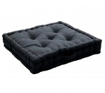 Coussin de sol uni 50 x 50 cm Panama gris fonce