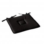 Galette de chaise plate 40 x 40 cm Panama noir