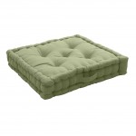 Coussin de sol uni 50 x 50 cm Panama vert olive