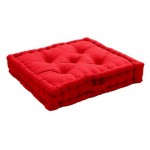 Coussin de sol uni 50 x 50 cm Panama rouge