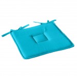 Galette de chaise plate 40 x 40 cm Panama turquoise