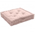 Coussin de sol uni 50 x 50 cm Panama vieux rose