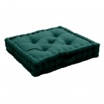 Coussin de sol uni 50 x 50 cm Panama vert fonce