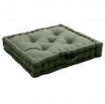 Coussin de sol uni 50 x 50 cm Panama vert gris