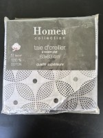 Leboncoin Taie d'oreiller 63 x 63 cm Moma gris et blanc