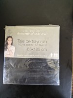 Leboncoin Taie de traversin uni 85 x 185 cm noir