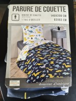 Leboncoin Parure dinosaure en microfibre 140 x 200cm