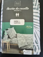 Leboncoin Housse de couette en coton 240 x 220 cm vert
