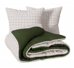 Housse de couette + 2 taies 220 x 240 cm contemporaine carreaux
