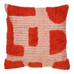 Coussin en coton tufte 50 x 50 cm Poppys Color orange