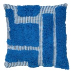 Coussin en coton tufte 50 x 50 cm Poppys Color bleu