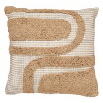 Coussin en coton tufte 50 x 50 cm Poppys Color lin