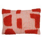 Coussin en coton tufte 38 x 58 cm Poppys Color orange