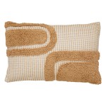 Coussin en coton tufte 38 x 58 cm Poppys Color lin