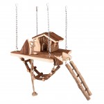 Maison suspendue pour rongeurs avec pont et accessoires