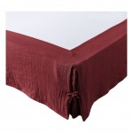 Cache sommier gaze de coton 90 x 190 cm Gaia bordeaux