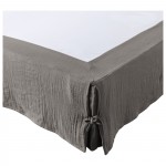 Cache sommier gaze de coton 90 x 190 cm Gaia Granit