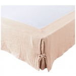 Cache sommier gaze de coton 180 x 200 cm Gaia Guimauve