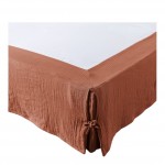Cache sommier gaze de coton 90 x 190 cm Gaia Terracotta