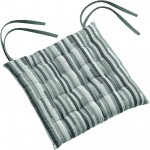 Galette de chaise matelassee Chevron raye gris