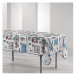 Nappe en polyester 150 x 240 cm Oceany bleu