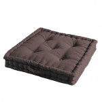 Coussin de sol matelass� en coton Taupe 60 x 60 cm