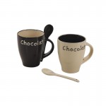 2 Mugs en grès Chocolat