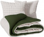 Housse de couette + 2 taies 220 x 240 cm contemporaine carreaux