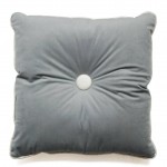 Coussin Passepoil velours uni Energy Gris 40 x 40 cm