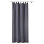 Rideau a passants Polyester uni Punchy Gris Acier 140 x 260 cm