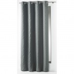 Rideau � oeillets uni Modele Crash Lineo Anthracite 140 x 260 cm
