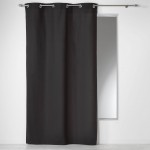 Rideau a oeillets coton uni Panama Noir 140 x 280 cm
